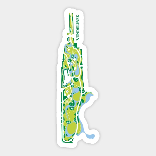 Vondelpark Amsterdam map vertical Sticker by Modnay